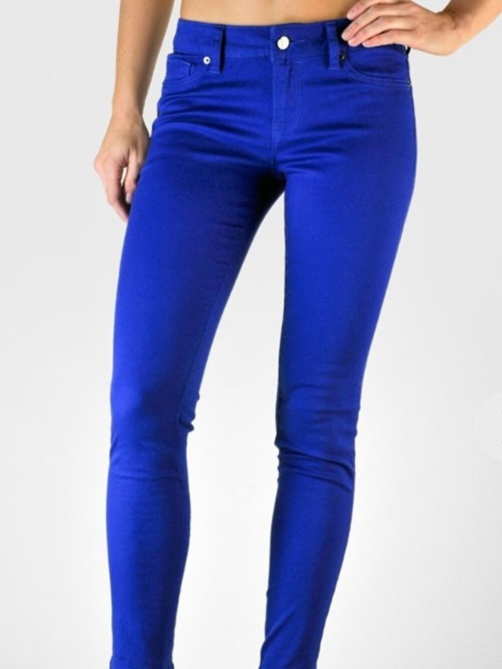 Alice + Olivia Good High Rise Ankle Skinny Jeans Ultramarine Blue 26